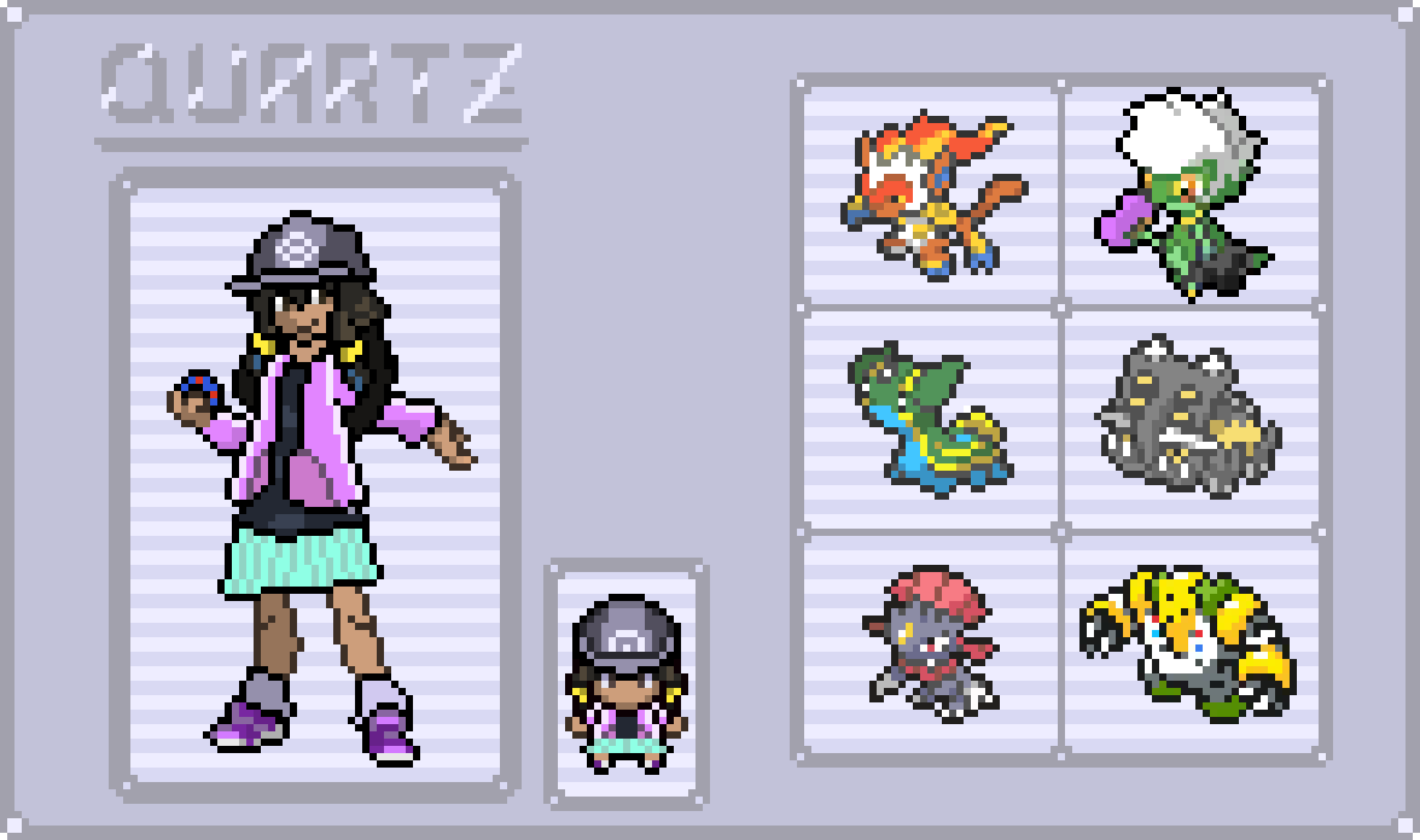 pokemon Quartz sprite + team