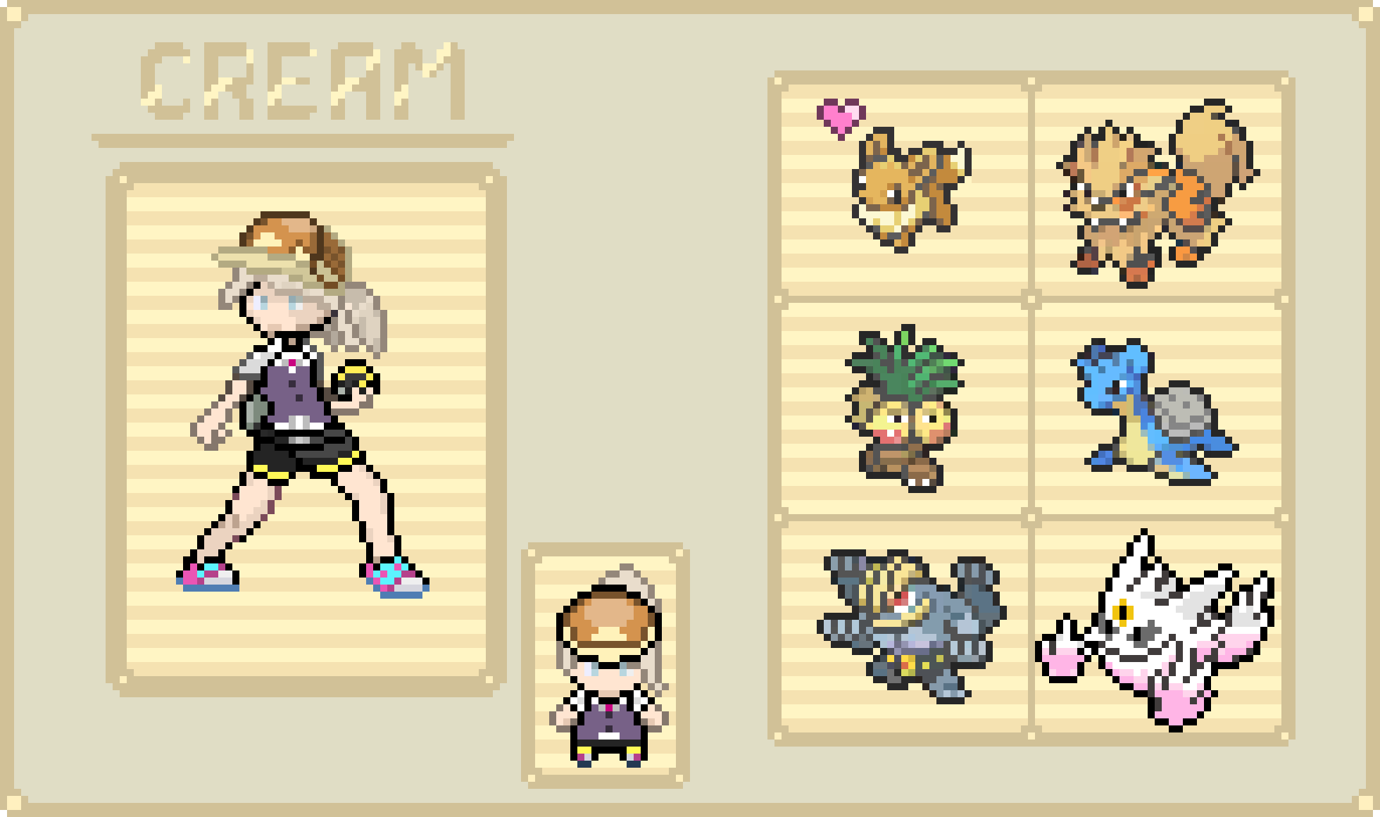 pokemon Cream sprite + team+ mega final