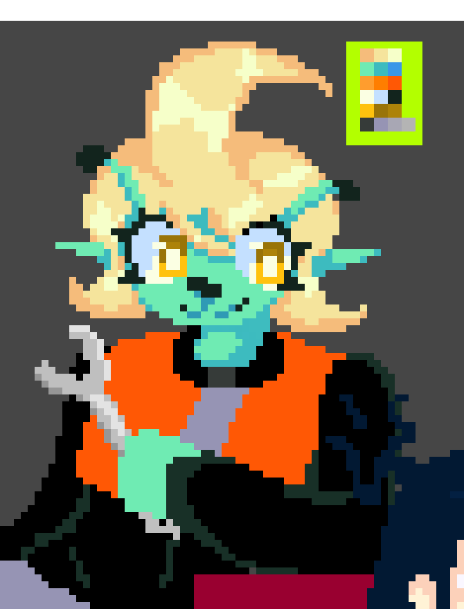 [050127] this (green thing) drawing was cute if anything i'll finish her by herself