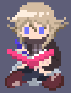 [777455] *Painting on her canvas caused her to stop for a moment, which left Taranza to be confused but kept going. Eventually he saw Magolor and ran up to him.*