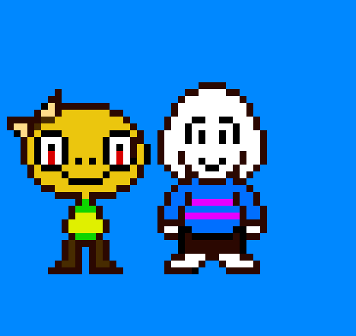 spinnedtale Monster Kid and Asriel