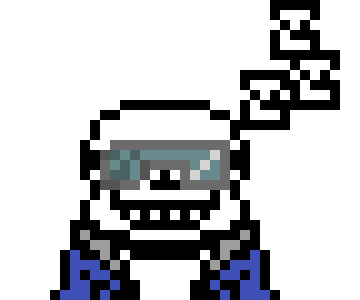 [35dc76] [He's sleeping leaning on a workbench with a weird looking cube and some blueprints next to it]