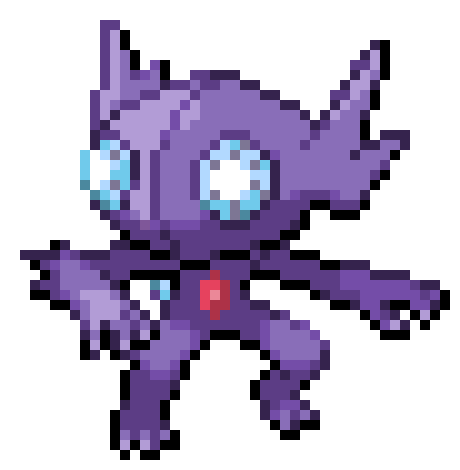 *slaps NAMELESS* Leave Mimikyu alone! (Sableye) | Pixel Art Maker