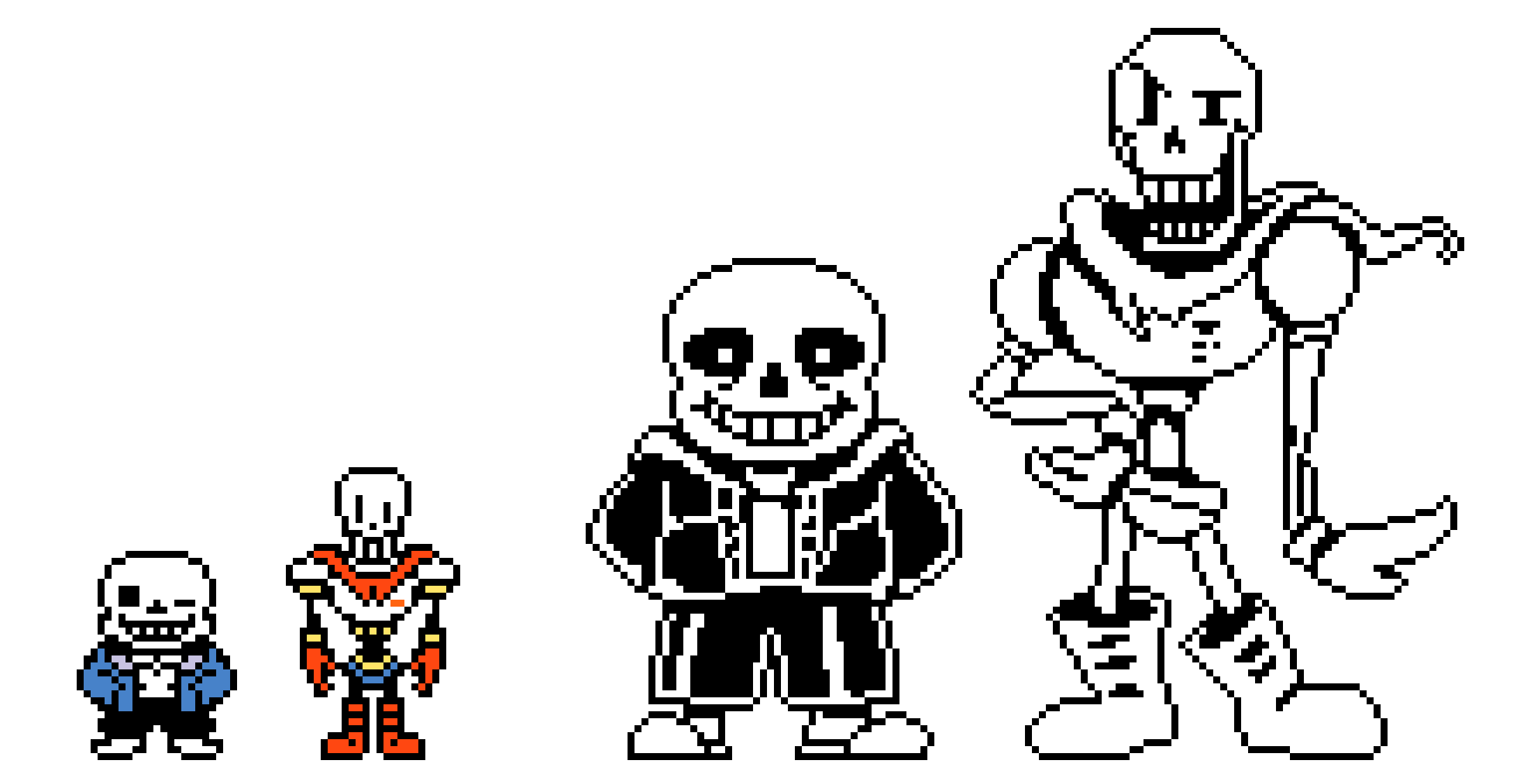 Undertale Sans and Papyrus The Skeletons Battle Sprites & Overworld Sprites