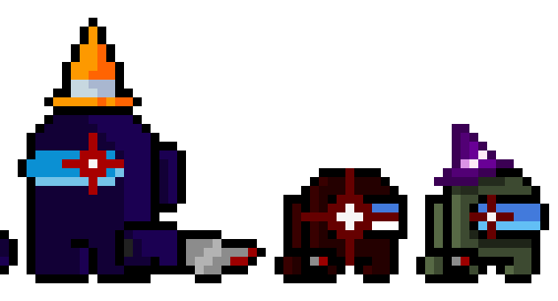 [920b69] Antiphonus "Anti" the Mahogany Impostor, Jack the Muted Olive Impostor (who Anti corrupted into joining him), and Vandal the Indigo Impostor - Among Us OCs in FNF Style