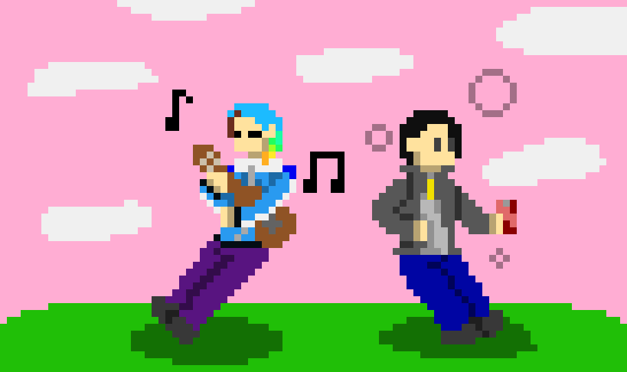 Burokku and Chris chilling on a plain (fully complete)      -Burokku-San