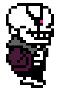 Evil Sans standing with dialogue face right