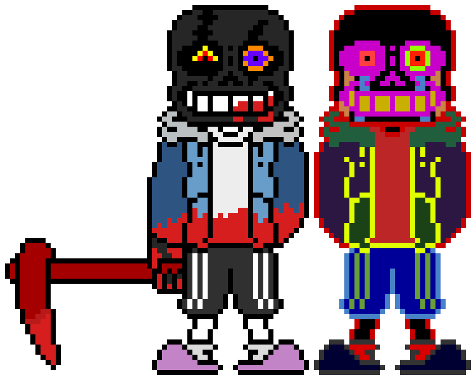 [d6b045] Hate!Demented: *Slashes Trojan but He runs after Terror Sans*