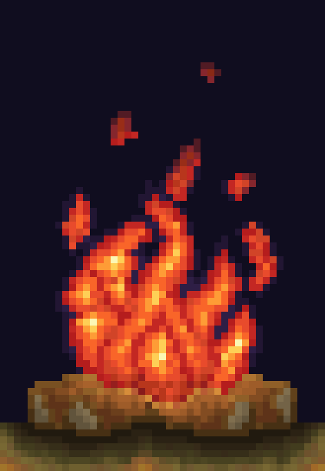 should be a bit more yellow tho, fire dosn't really have a red/orange glow