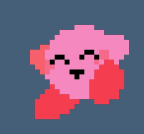 [777455] *hearing the music, kirby just jumped up and down and basically started to dance with excitement*