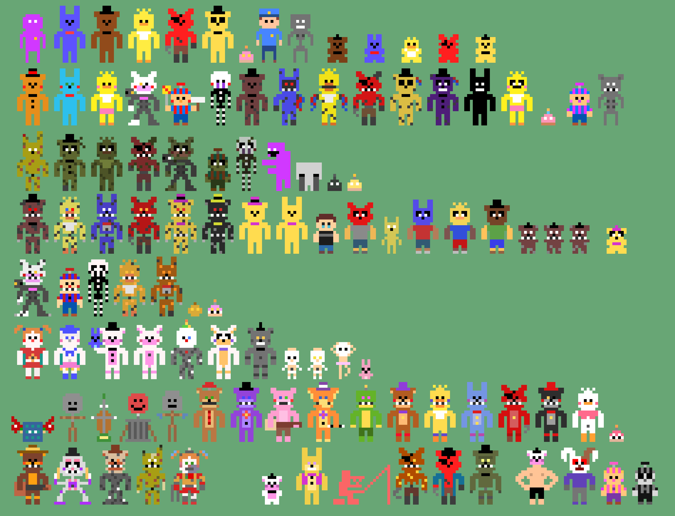 [0ce43f] all fnaf characters