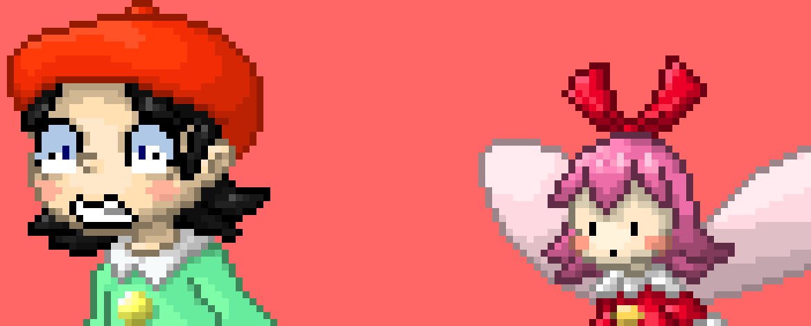 [777455] Adeleine: AUGH-! O-oh--! Prince Fluff---- I-it's you-- || Ribbon: Huh, how coincidental, I was just talking about you-