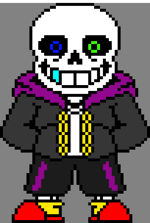 [e8cb42] fun fact Void Sans was made in 9/10/21 and this is what he used to look like (he used to have 11 phases ;-;)