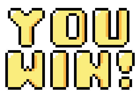 [4c42a2] You win! Game over pixel transparent
