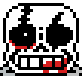 [d6b045] Demented: [Hp:10/500] *Goes insane by slashing the skeleton in black*