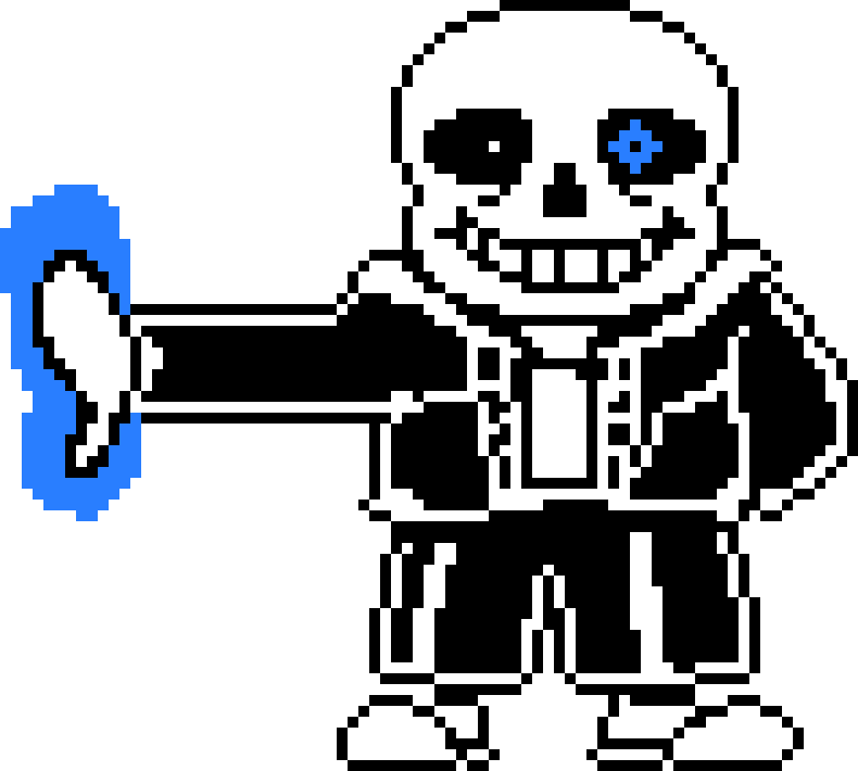 Shocked Sans with arm out