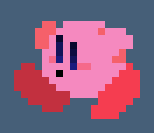 [4a8e17] *at some point, as they explored, they came across a little pond within the cave. Kirby walked up to it and looked into it.*