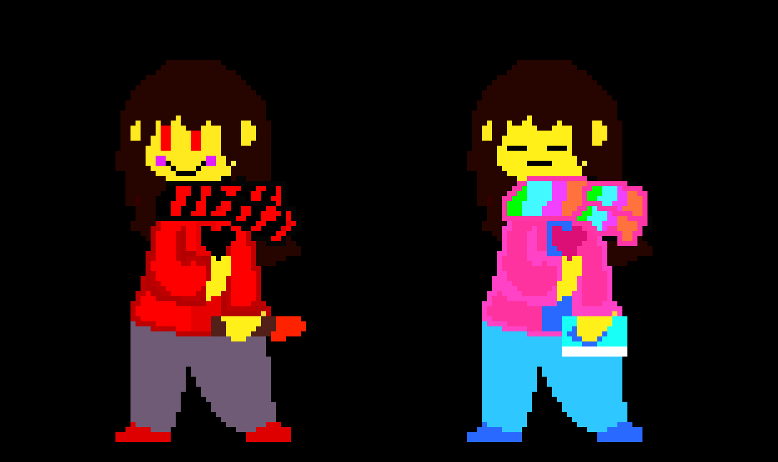 Magice frisk and dark chara