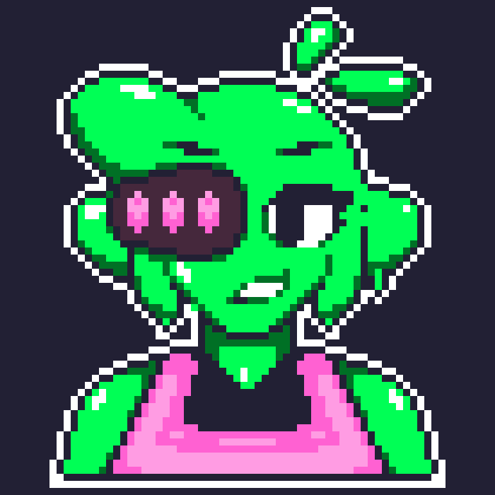 [3af399] "Sup. I'm Dedge. Uhhh, ruler of Shabancla, pretty much. It's hard work, y'know, being the leader of an entire planet. Uhhm, Shabancla used to be this wasteland or whatever. My little sis couldn't handle it so my parents kicked me out in favor of taking lead in it. Pretty cool stuff. Oh yeah, I used to hate Jeuroshoians or whatever, but now I've grown to like 'em after these two appeared."