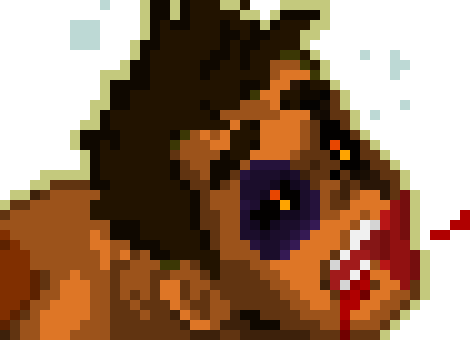[714157] Ravi Solaris, the Solar Eclipse Boxer Being Hit to the Right Sprite (Super Punch Out!! Style)