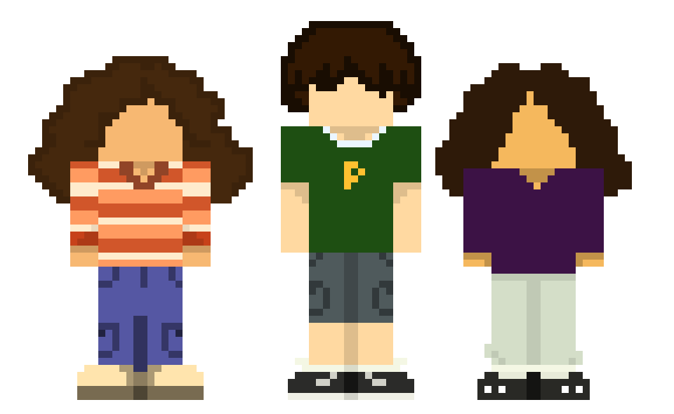 [1f494d] parker and ryleigh and erika pixel art