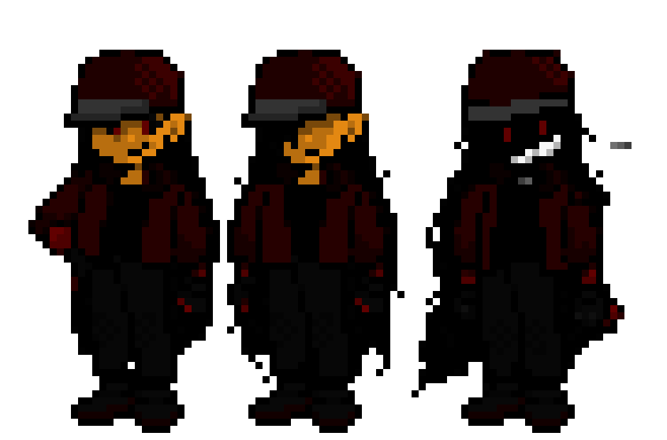 Palette for Creepypasta OC - Zander "Zack" Akuma Stoughton (Z4ck)/The Krimson Strangler (ft. Steven from Strangled Red (Karimlebg's Steven sprite remake style)) (Both Normal and Ballistic Frenzy States)