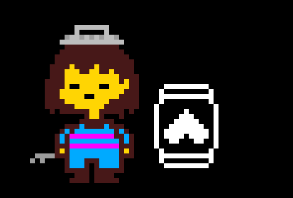 [acbc50] *frisk gets a trash can lid for a helmet and equips half a crowbar instead of stick*