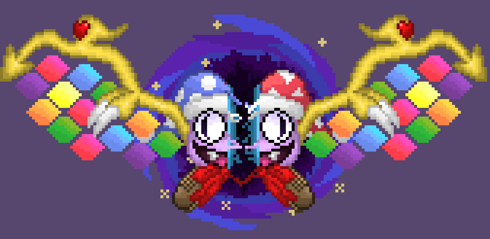 [777455] HEHEHE! *Others would then focus on the Fake Susie, attacking "Her" and causing her to fall apart, "she" tried to reform but then Marx split himself apart completely trapped all the paint within a Black Hole, causing it to not return at all or scatter everywhere.*