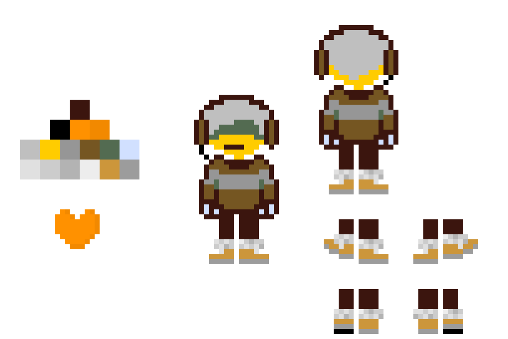 Samuel deltarune Sprite Front and back