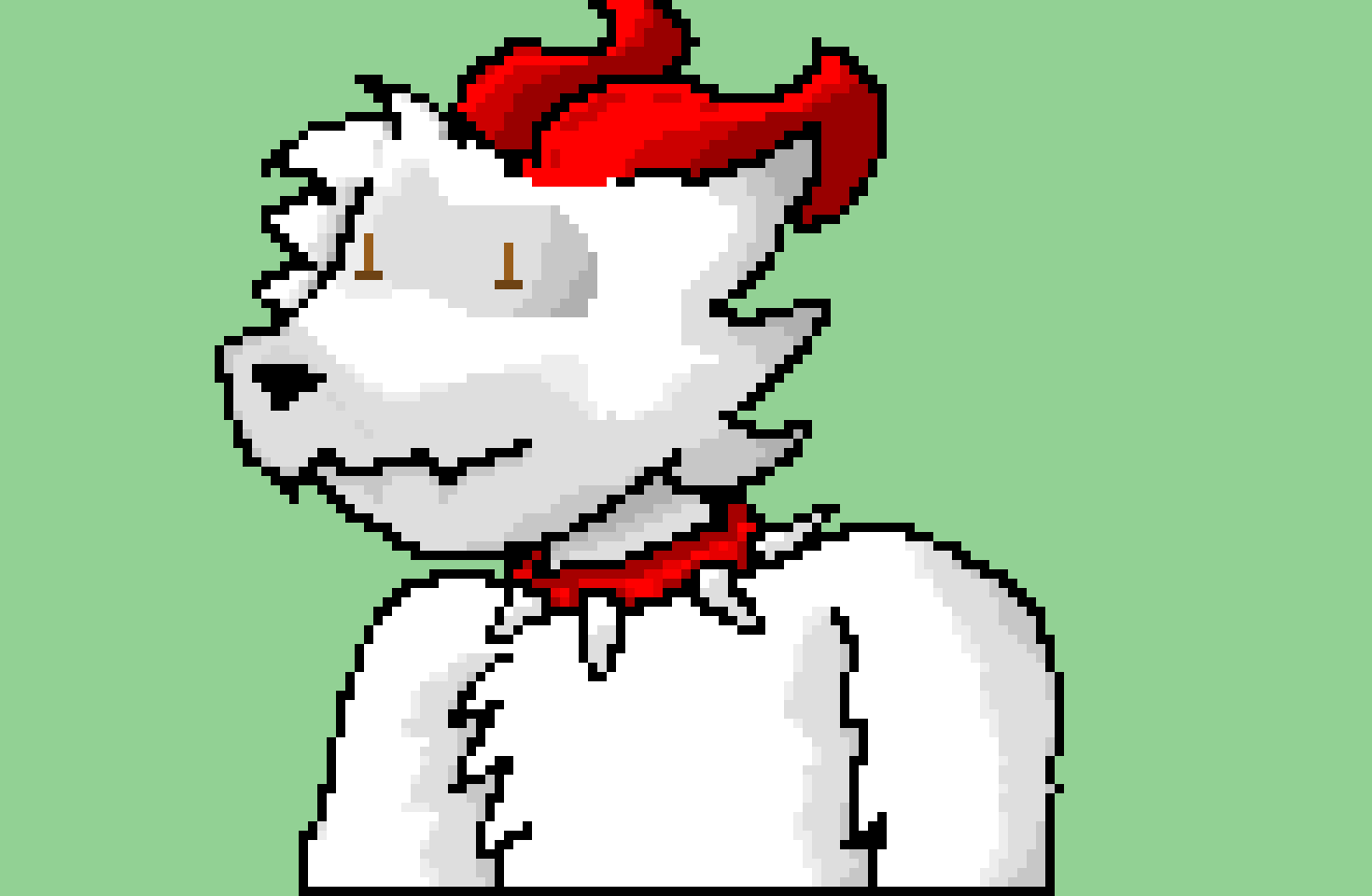 Terrie: [Arm down and tail lowered]