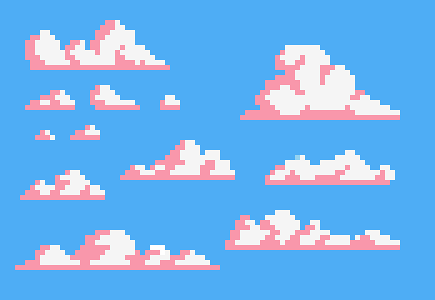 [3950a9] Clouds pixel art