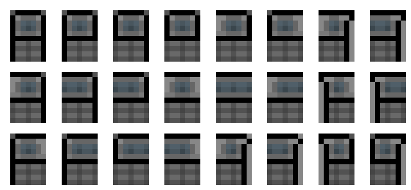 [2a0bc9] ...if you're talking about these, those are windows, theyre literally just supposed to tint the already existing tiles behind them. This also implies the mechanic of "you cant see certain areas unless you have a direct view of the area through a window, or if you're in it"