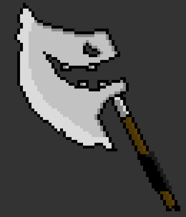 "And done!... Horror Terrie`s, ax... Aka the HHHH!... -Terrie