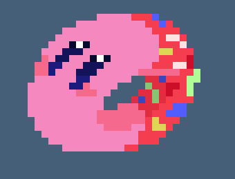 [6deabb] *kirby used his wheel effect and changed form.. into funny donut-*