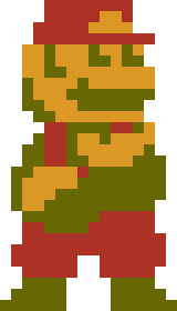 [8e8c75] Thinking Mario Pixel Art