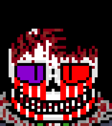 [84ce04] Fucking magi houses, ya know what im bored so ima kill this mofo *Walks up to disasverse and rips of the colours on his face* hehehe (=<