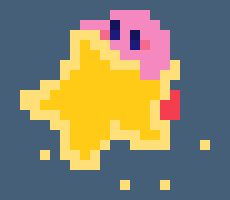 [0b1403] *the warp star took them right to the center of waddle dee town*