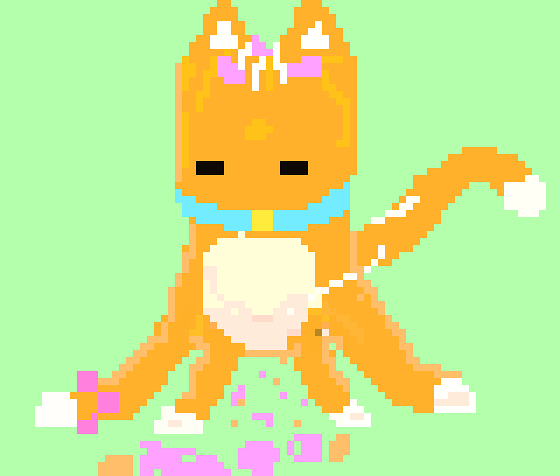 [ca6404] cat with flower on paw 