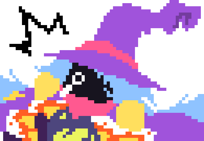 [777455] *Because of the consistent amount of attacks hitting her, her shield finally fell apart, the Fake Susie would then stop what "she" was doing to protect Drawcia as she tried to get up.*