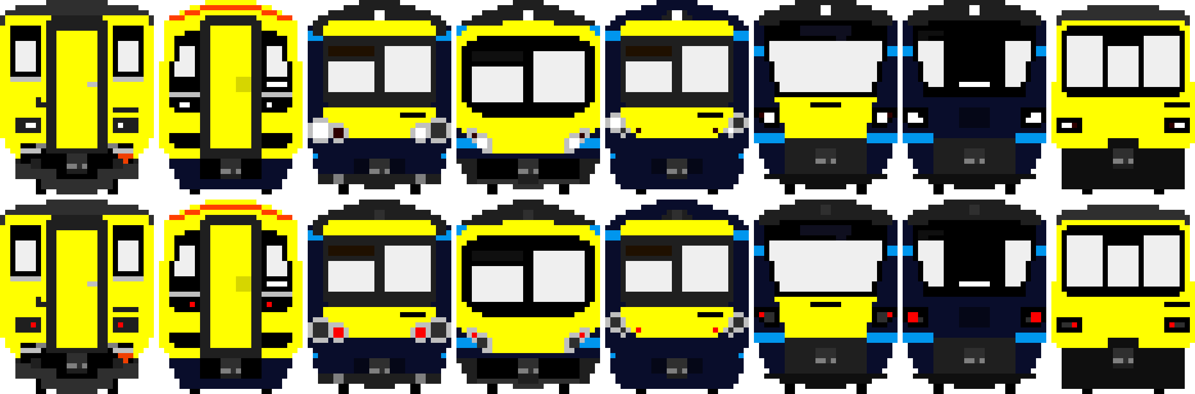 [35edb2] some trains front and rear faces (SCR)