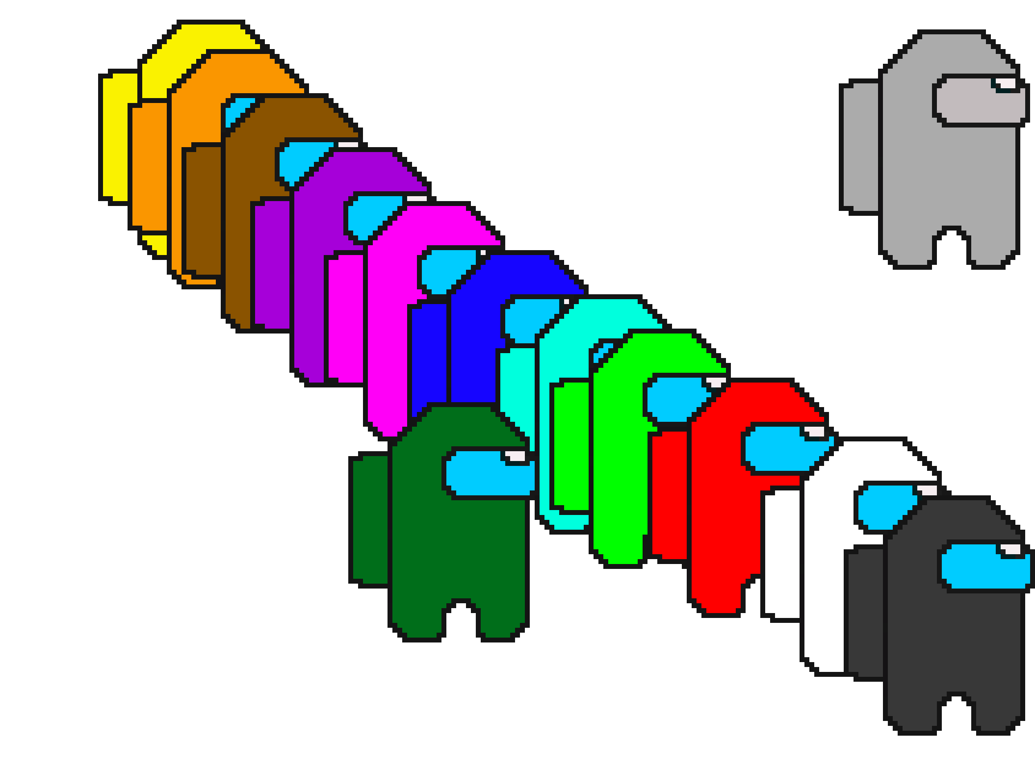 Among Us PIXEL Crewmate (no room for grey or green )