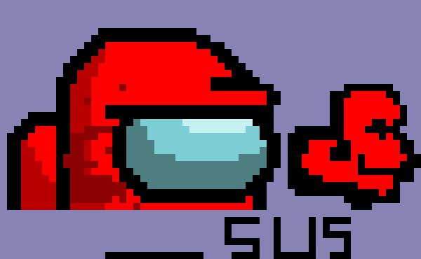 AMONG US red sus | Pixel Art Maker