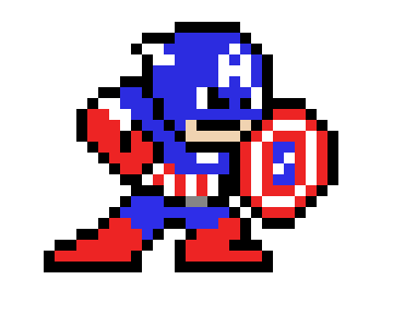 captain america pixel art