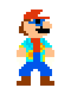 Mario's Sunshine Outfit Pixel Art