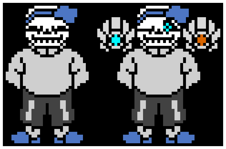 * He has his hands behind his back... what is he hiding?