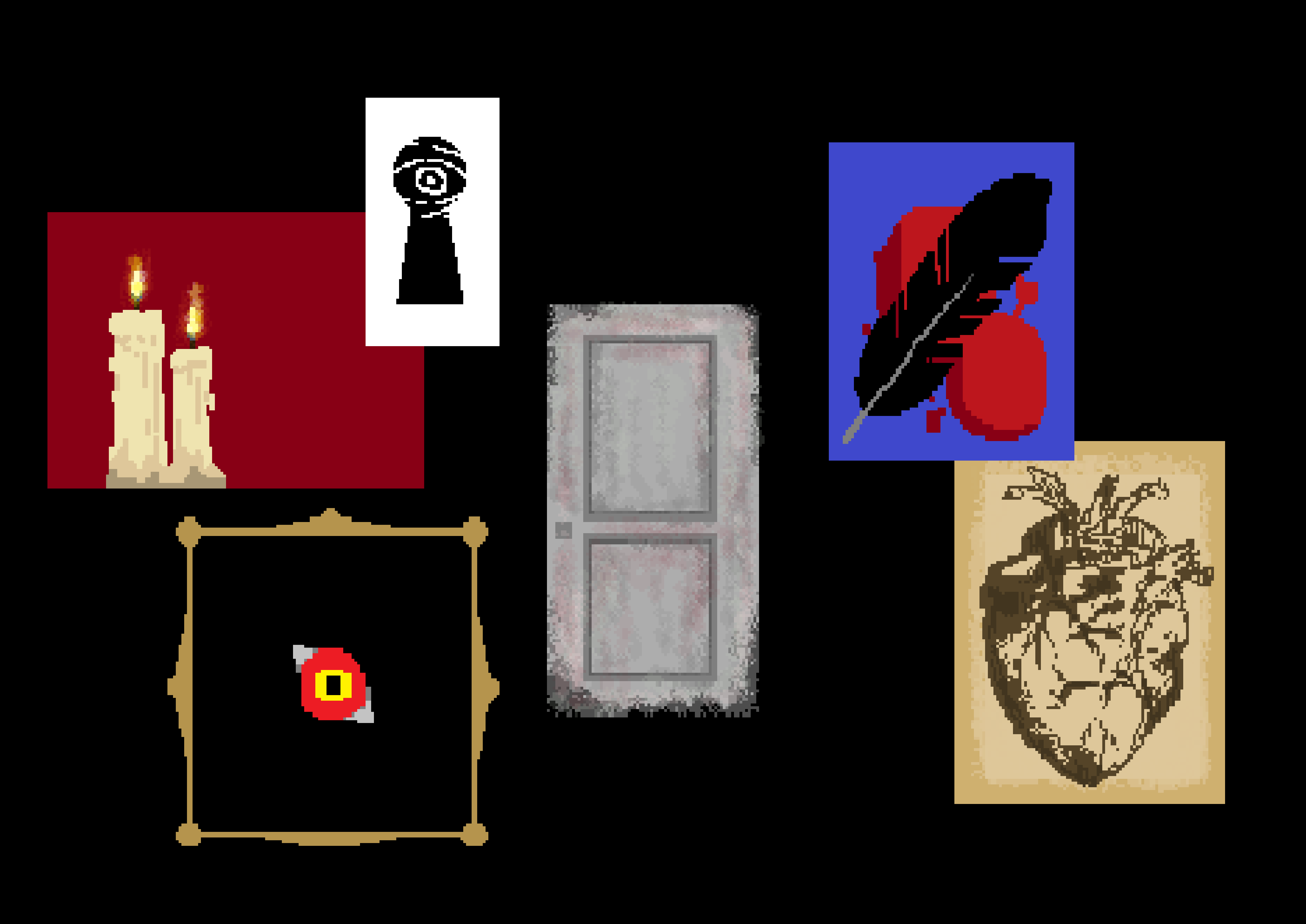 [139555] the heart is one of the various visual motifs / aesthetic signifiers of the specific character being represented in this piece