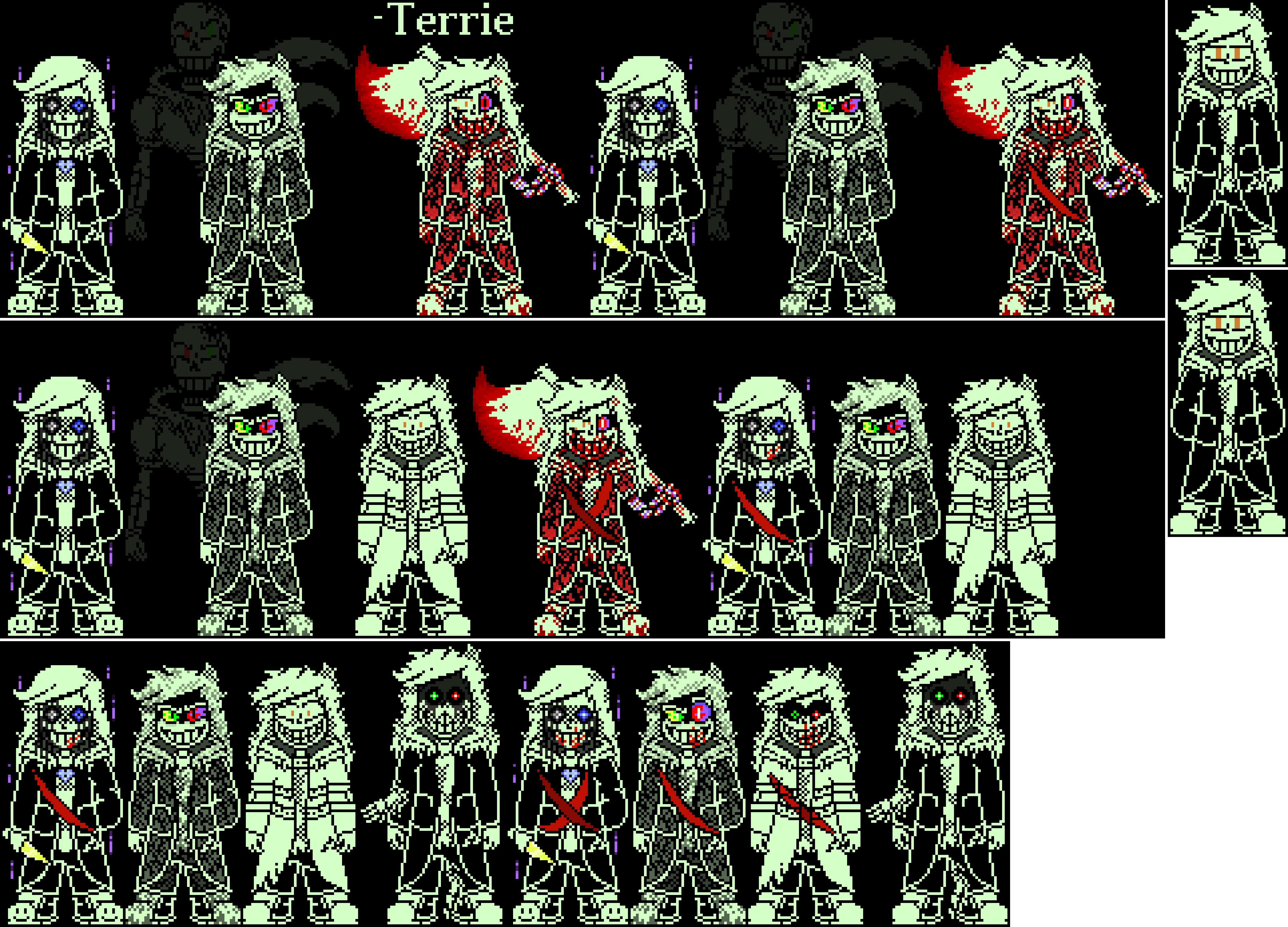 God... Nightmare, still looks fucking awful..... And while he has never gotten a good sprite even to what I know and whatnot, he still came out looking rough and poor compared to how I imagine his design...Also due to..... Some current internet problems that have suddenly appeared I can't really finish this for now.....