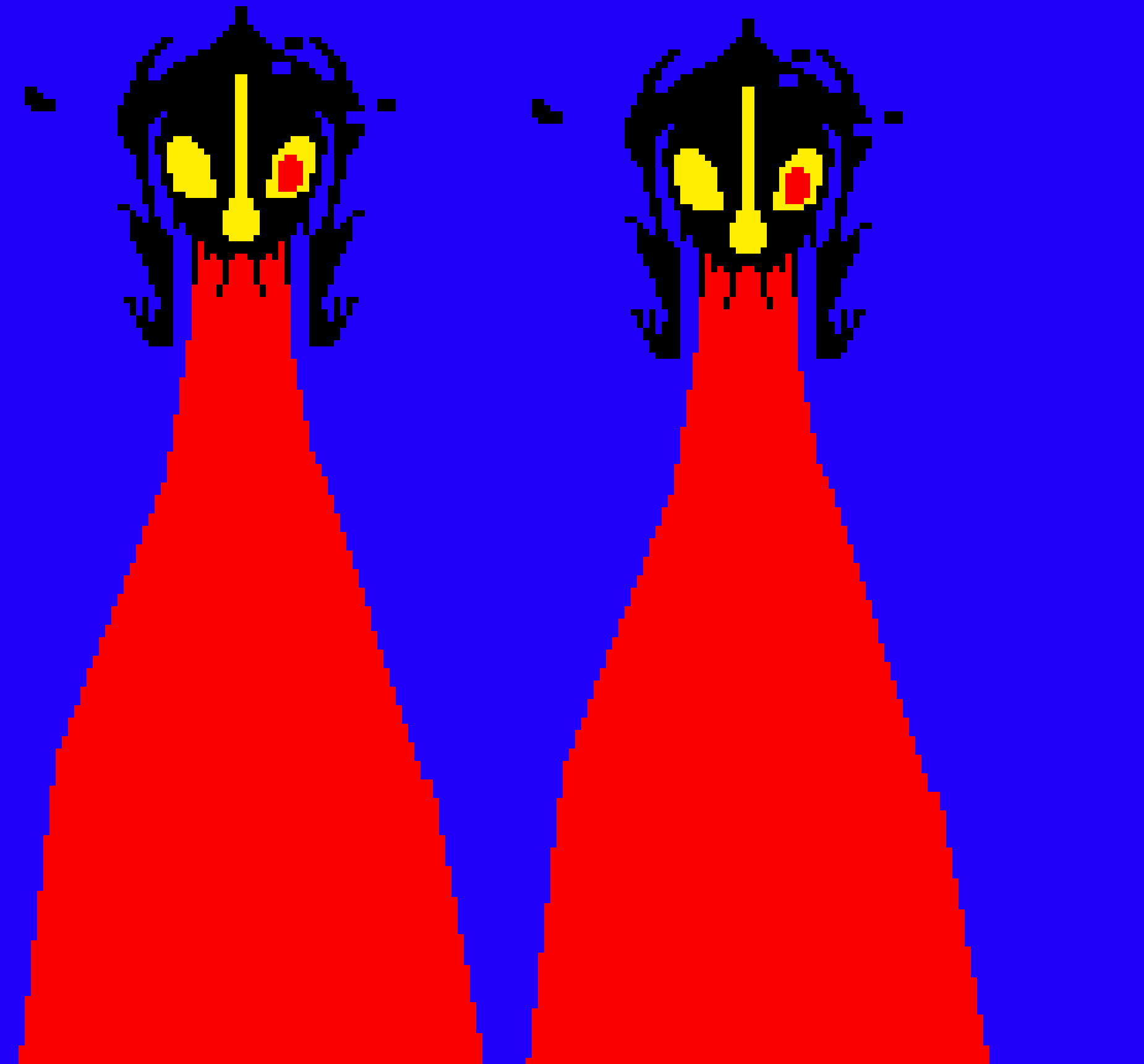 *corrupted blaster duplicates and the blast follows chara and frisk disobeying its laws and coding