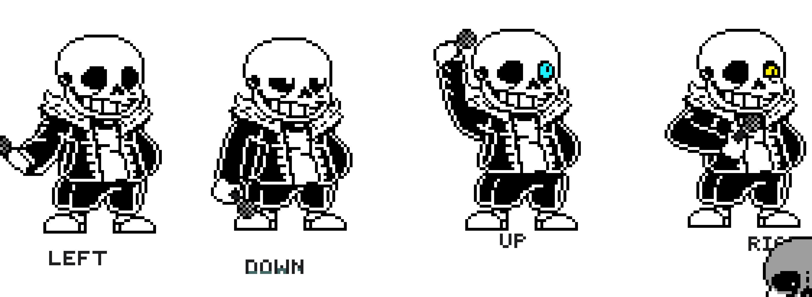 (r=Right , l=left,d=down,u=up) *rludddludd*-  Determined sans