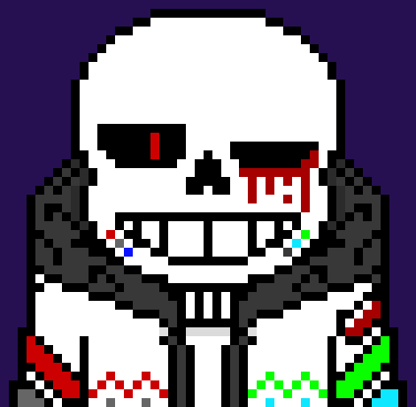 [349dca] i didn't try to make him look like that, I never made a sans before. this is why he is also shorter than the normal sans